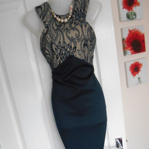 Dress from London, Size 10 USA Navy and Nude